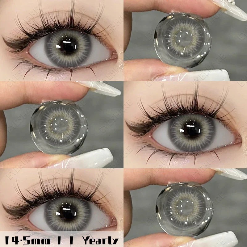 BXOXO 2pcs New Colored Contacts Lenses for Eyes Brown Eyes Contact Lenses Fashion Blue Eye Lens Yearly Makeup Contacts 14.5mm