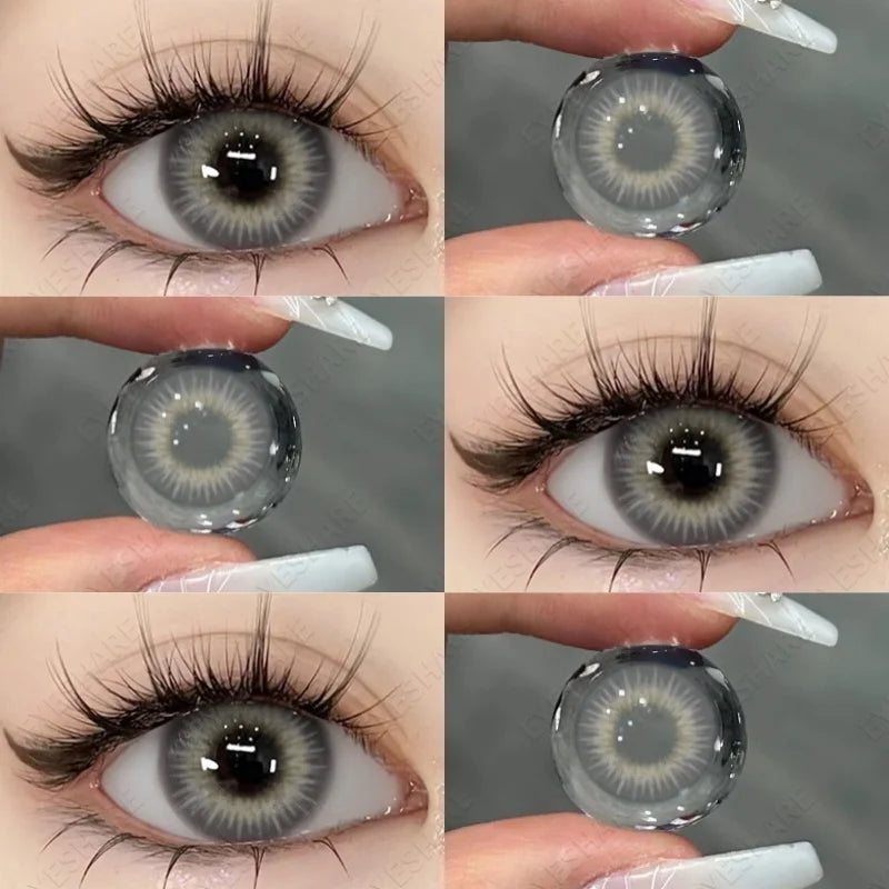 BXOXO 1Pair Colored Contact Lenses for Eyes Fast Delivery Brown Lenses Gray Pupils Lens Green Eye Lenses Blue Eye Lens Yearly