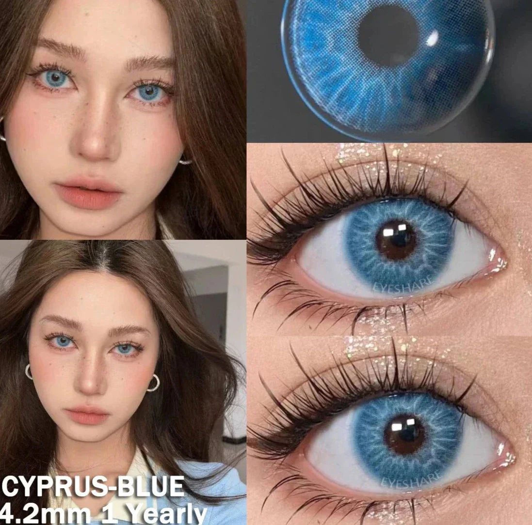 BXOXO 1pair Colored Contacts Lenses Natural Brown Eyes Contacts Lenses Yearly Fashion Green Lenses Gray Pupilentes Lense