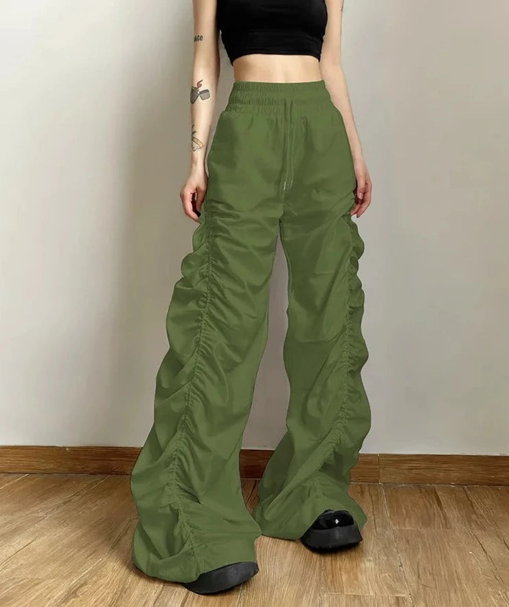 BXOXO Fashion Trend Personalized Self-Confidence Avant-Garde Cool All-Match Casual Loose Girl High Waist Wide Leg Lantern Pants