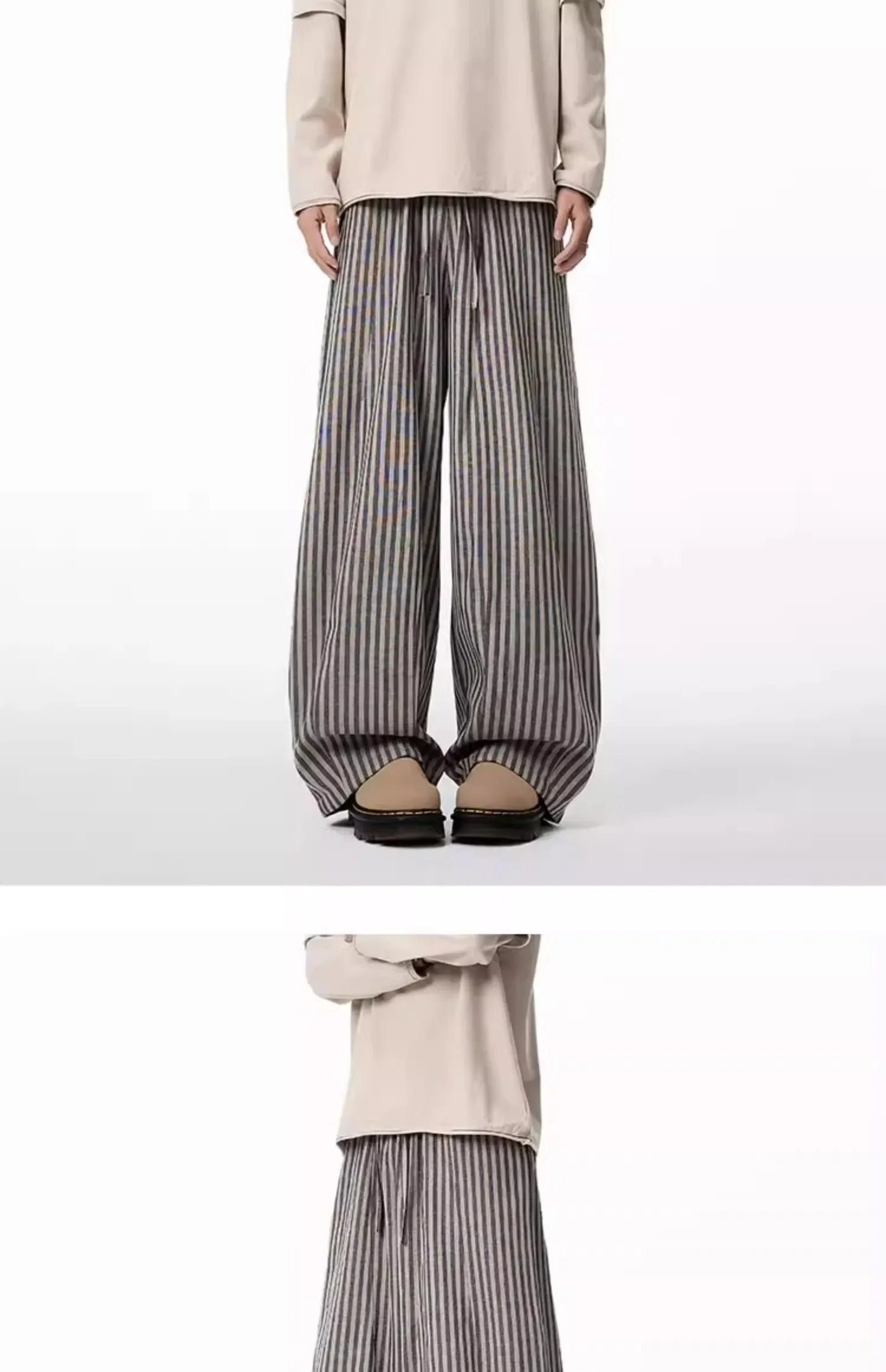 Bxoxo Women's Black Gothic Striped Long Pants Baggy Sweatpants Harajuku Y2k Emo Vintage Oversize Trousers Japanese 2000s Style Clothes