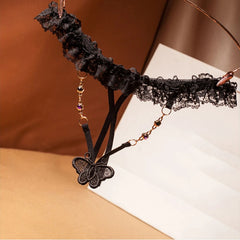 Female Underwear Lace Seamless Thongs Women's Pants Sexy Pearl G-string Women Crotchless Low Waist Thongs Panties sexy lingerie