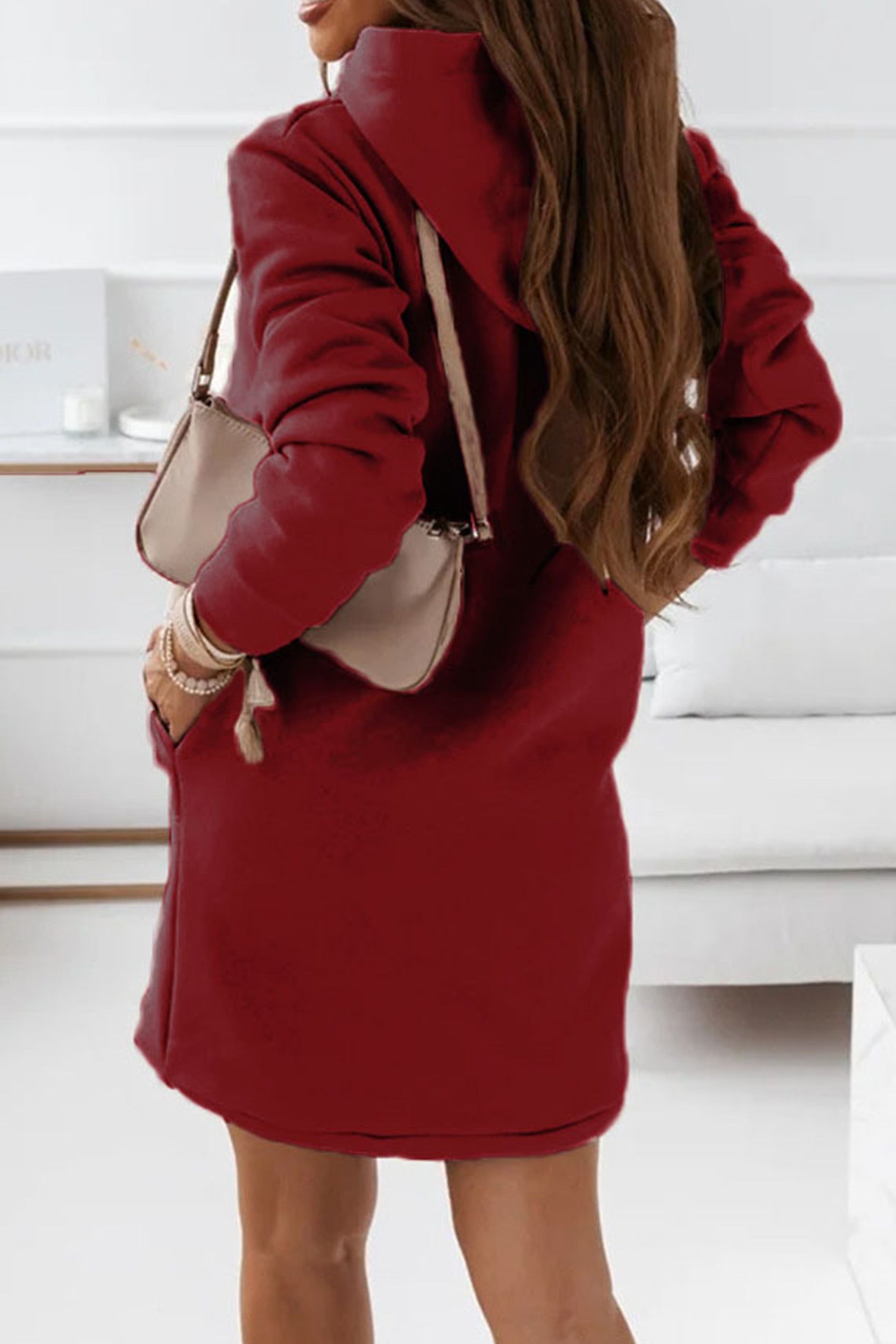 BXOXO - Solid Hooded Mini Dress