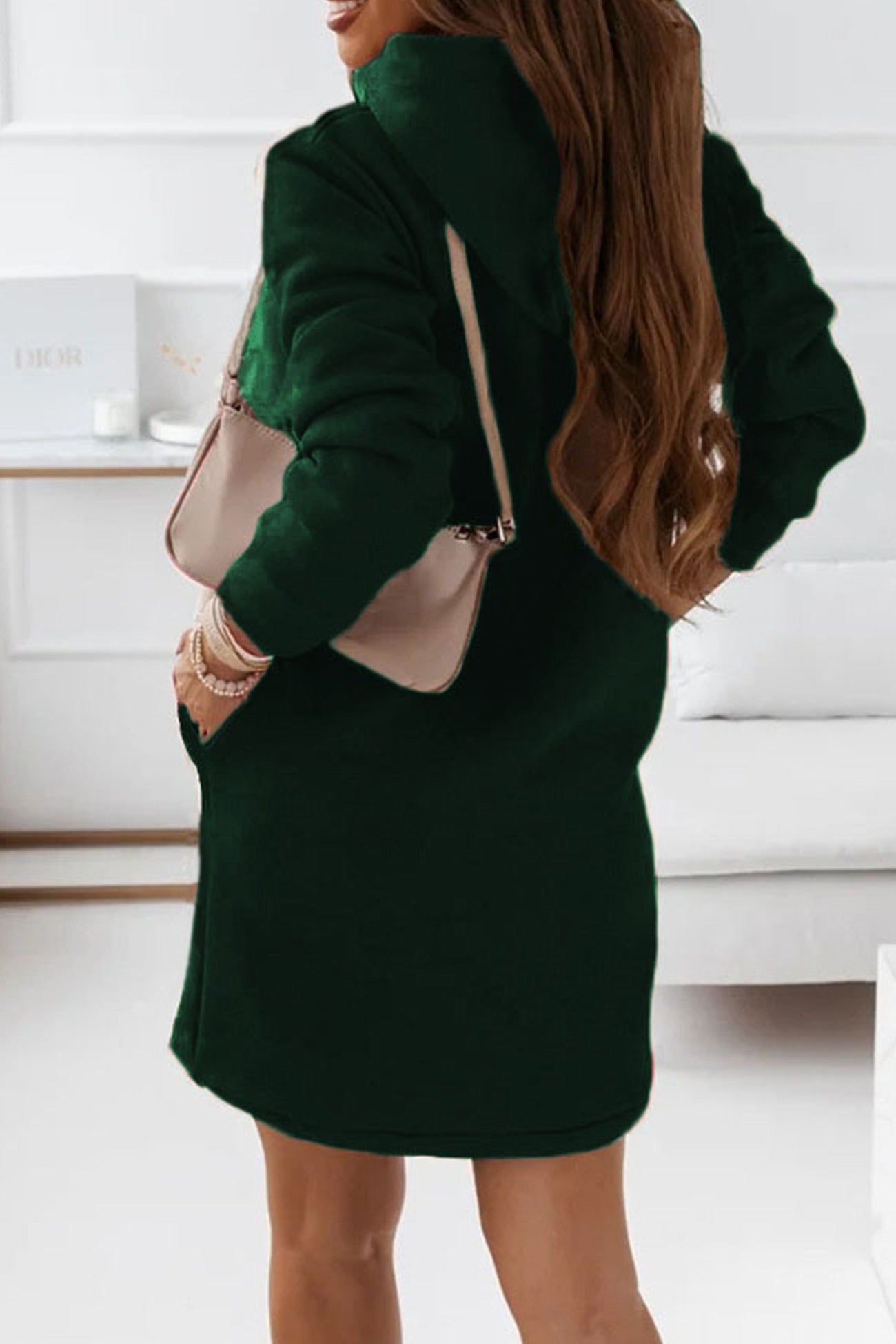 BXOXO - Solid Hooded Mini Dress