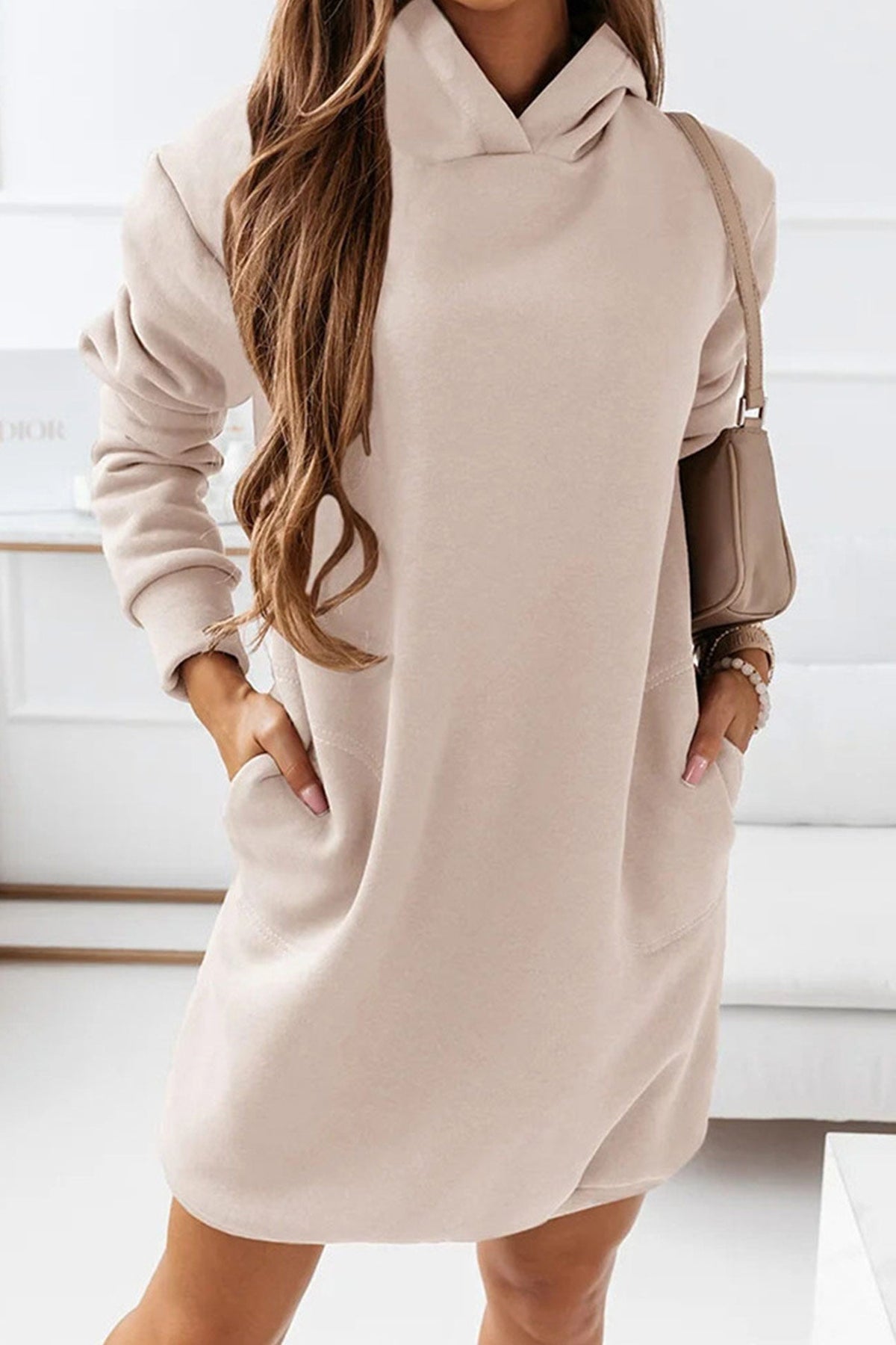 BXOXO - Solid Hooded Mini Dress