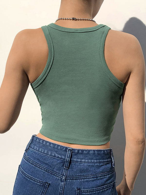 Basic Knit Crop Tank Top