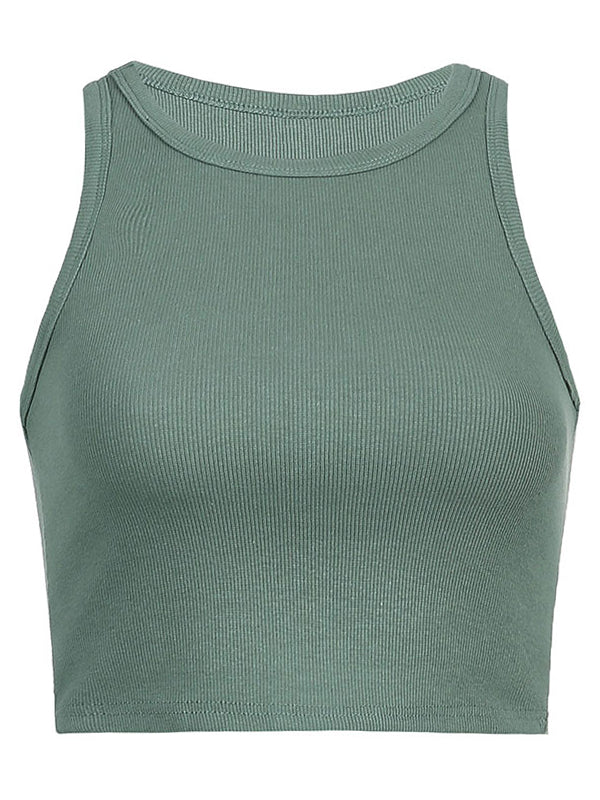 Basic Knit Crop Tank Top