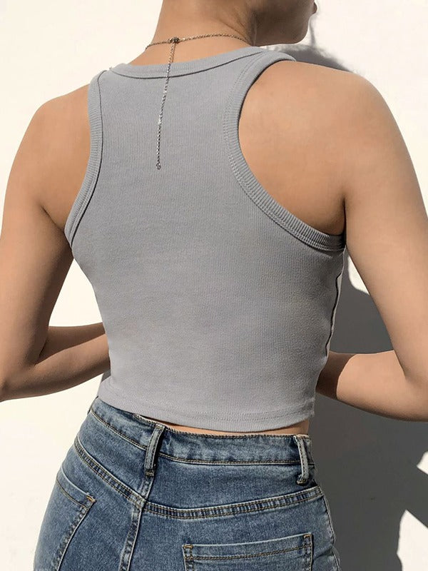 Basic Knit Crop Tank Top