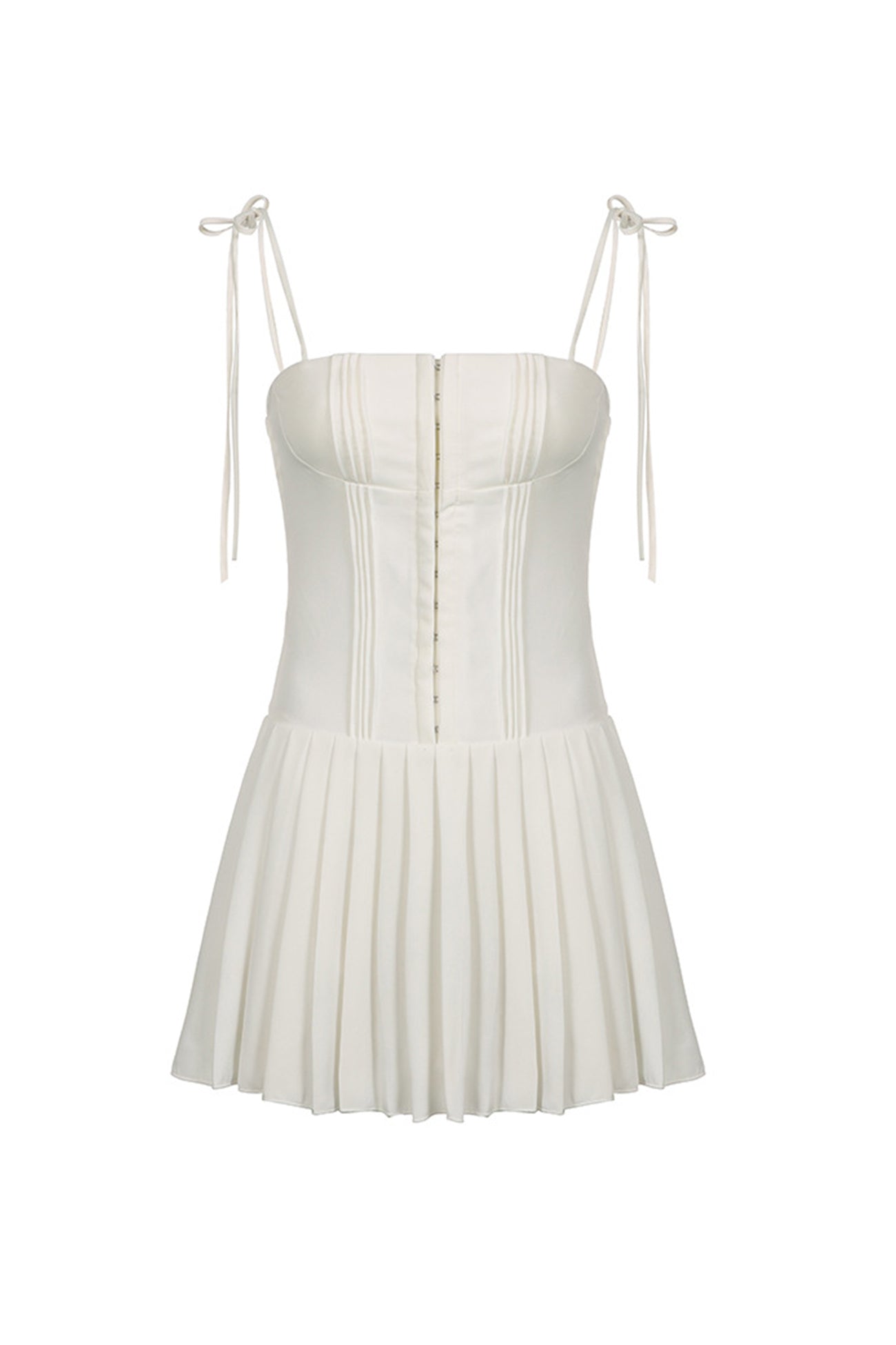 BXOXO - Tie-straps Corset Pleated Cami Dress