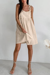 BXOXO - Tie-up Straps Cotton Cami Dress