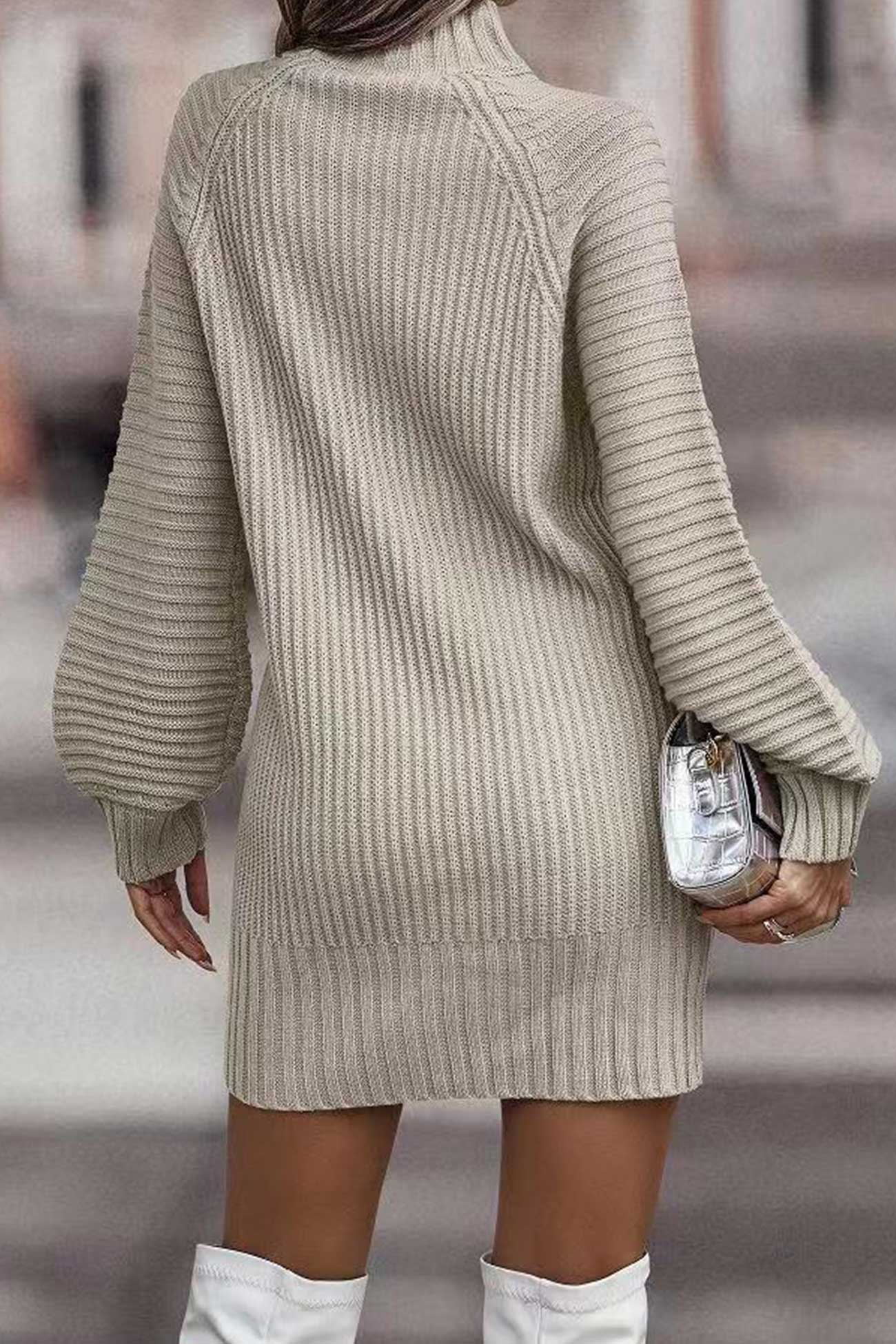 BXOXO - Turtleneck Solid Sweater Dress