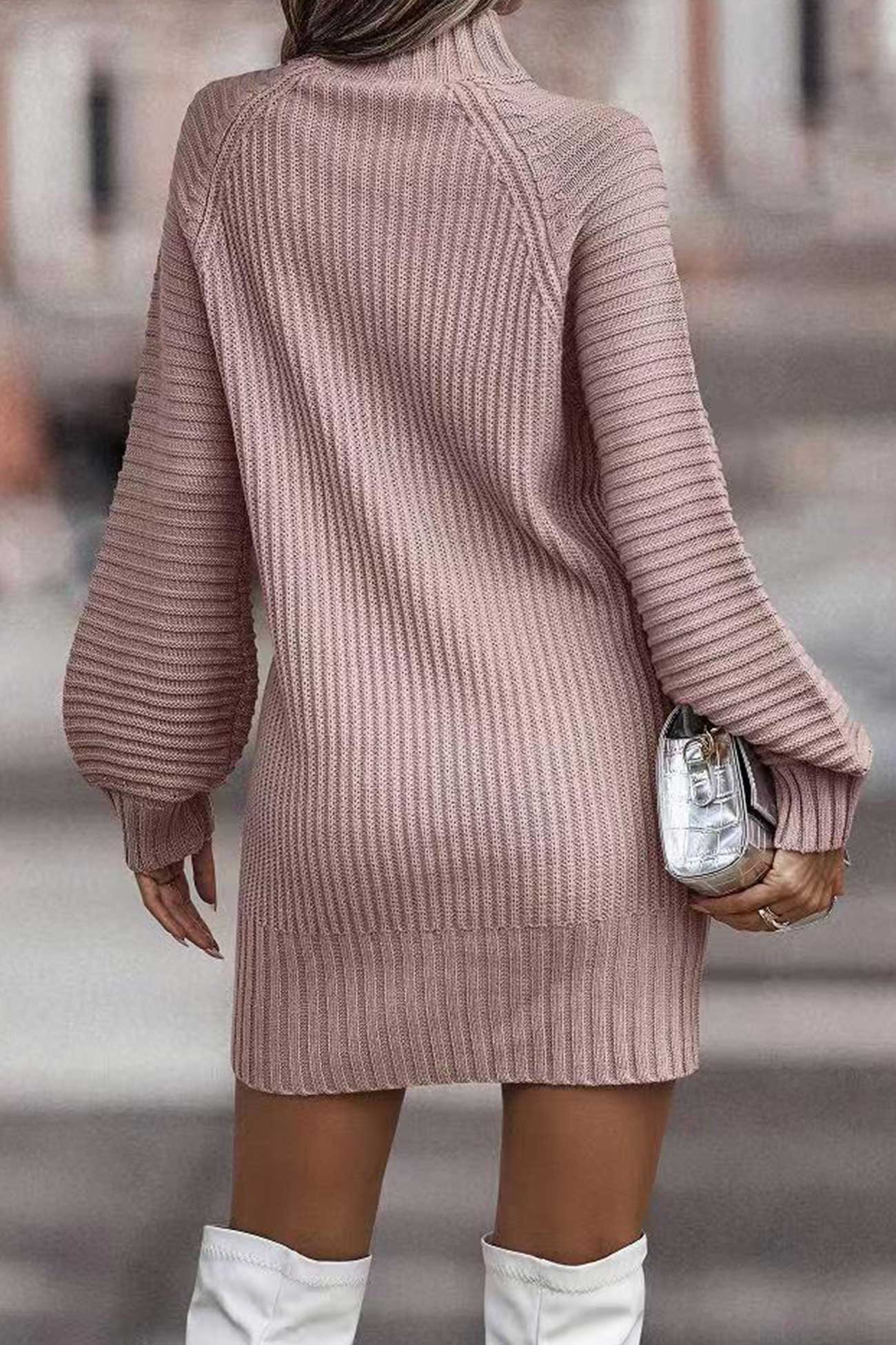 BXOXO - Turtleneck Solid Sweater Dress