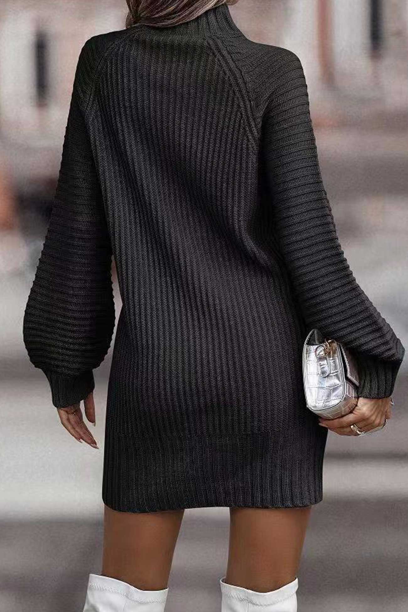 BXOXO - Turtleneck Solid Sweater Dress