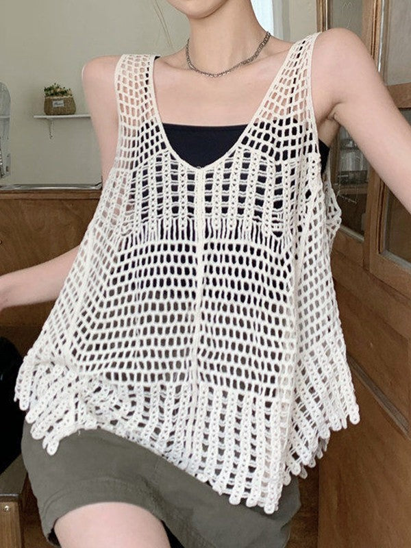 Hollow Out Knitted Crochet Tank Top