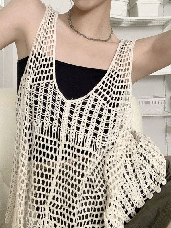 Hollow Out Knitted Crochet Tank Top