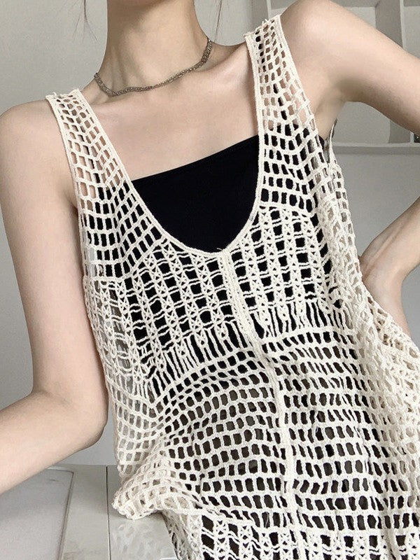 Hollow Out Knitted Crochet Tank Top