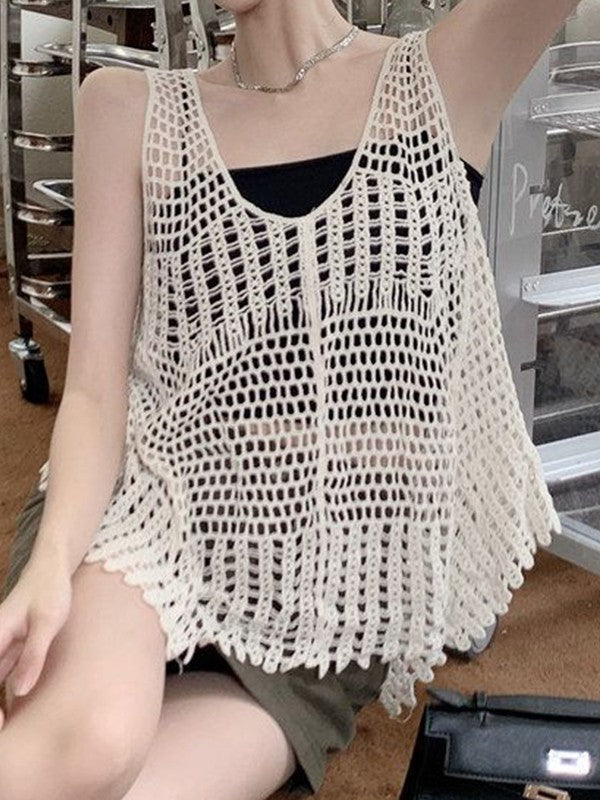 Hollow Out Knitted Crochet Tank Top