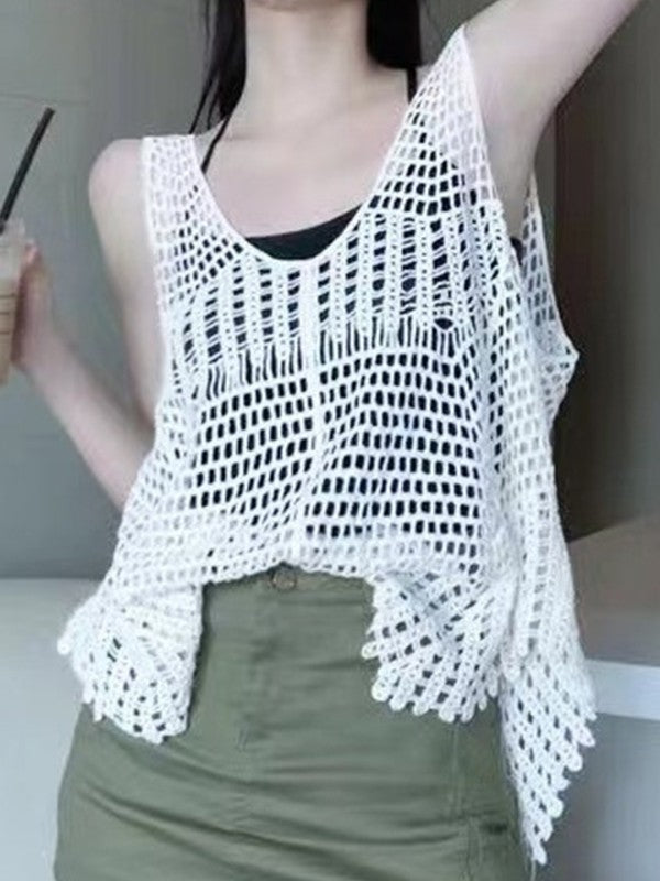 Hollow Out Knitted Crochet Tank Top