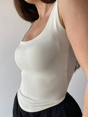 Plain Curvy Hem Tank Top