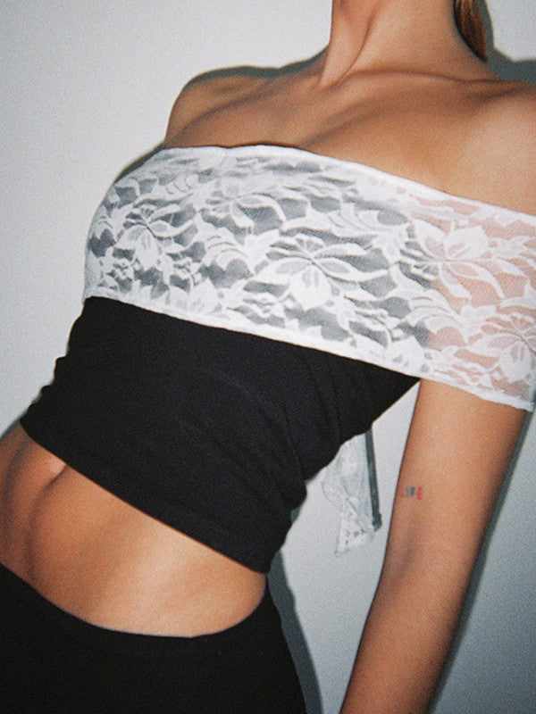 Lace Detail Bandeau Top