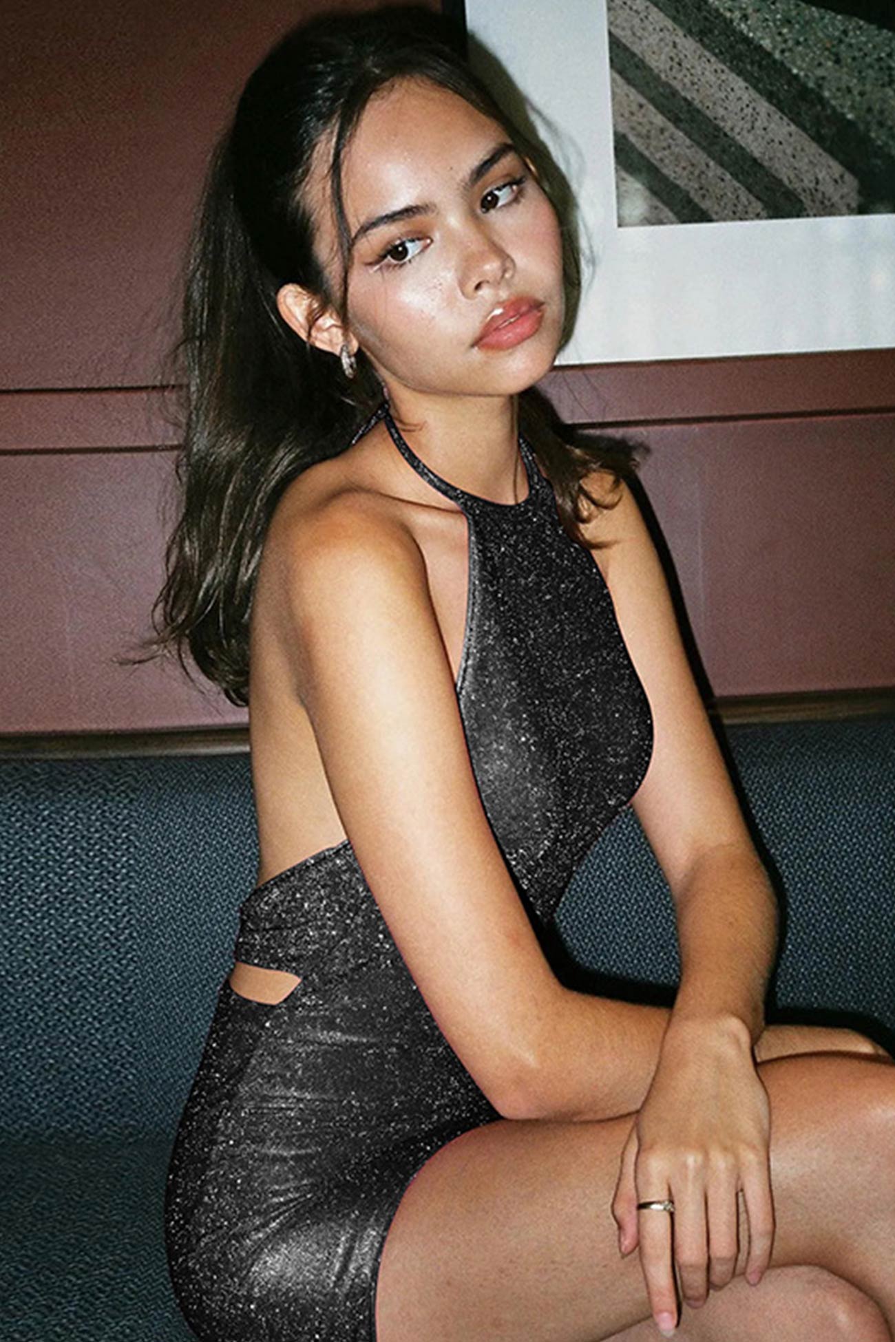 BXOXO - Velvet Tie-Back Bodycon Mini Dress