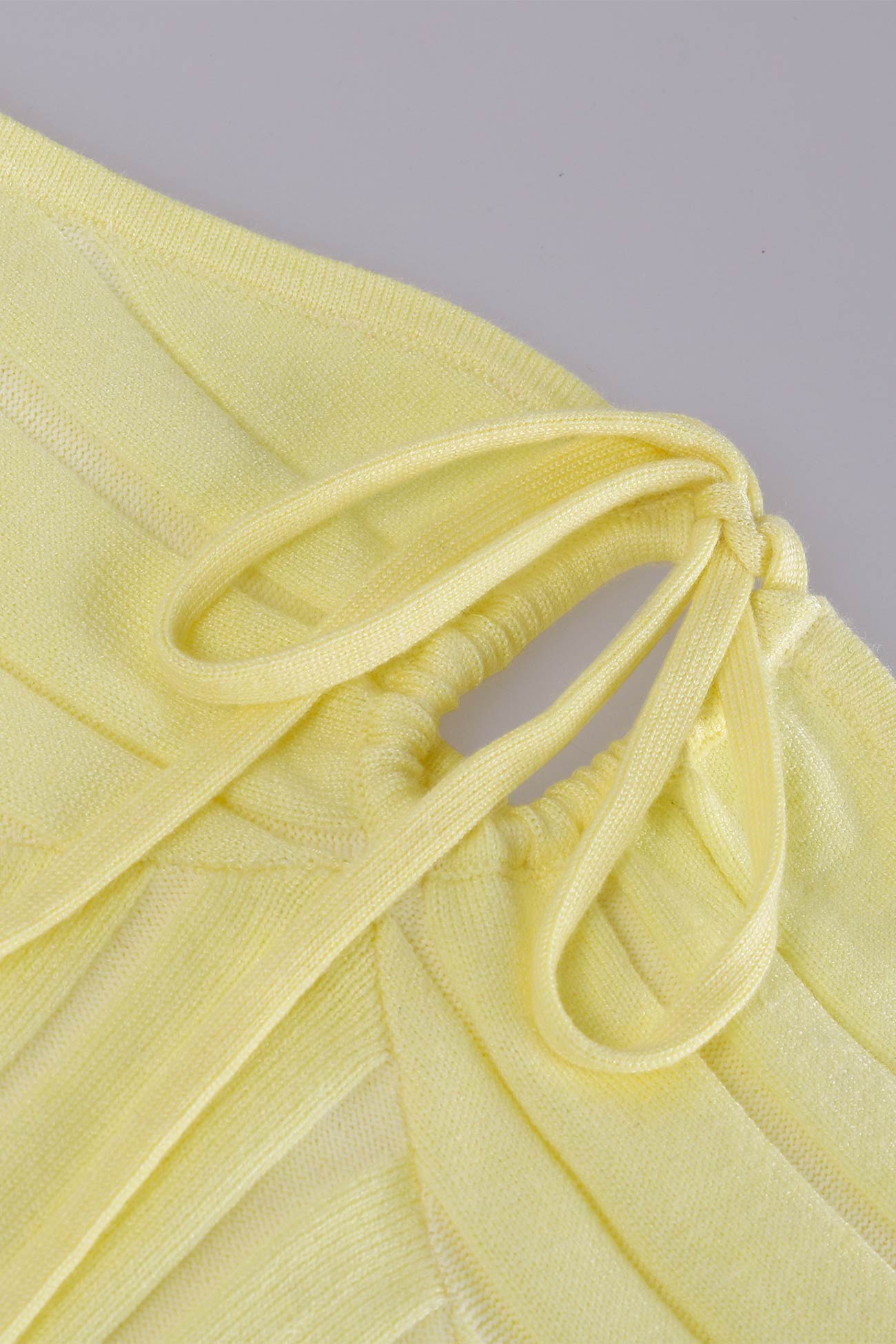 BXOXO - Yellow Strapless Lace Up Knitted Dress
