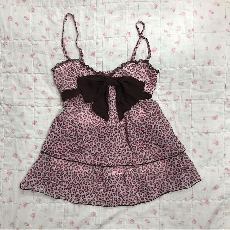 Bxoxo Women tube top leopard print fashion advanced versatile comfortable sexy Y2K retro aesthetic Harajuku punk casual tank vest tops