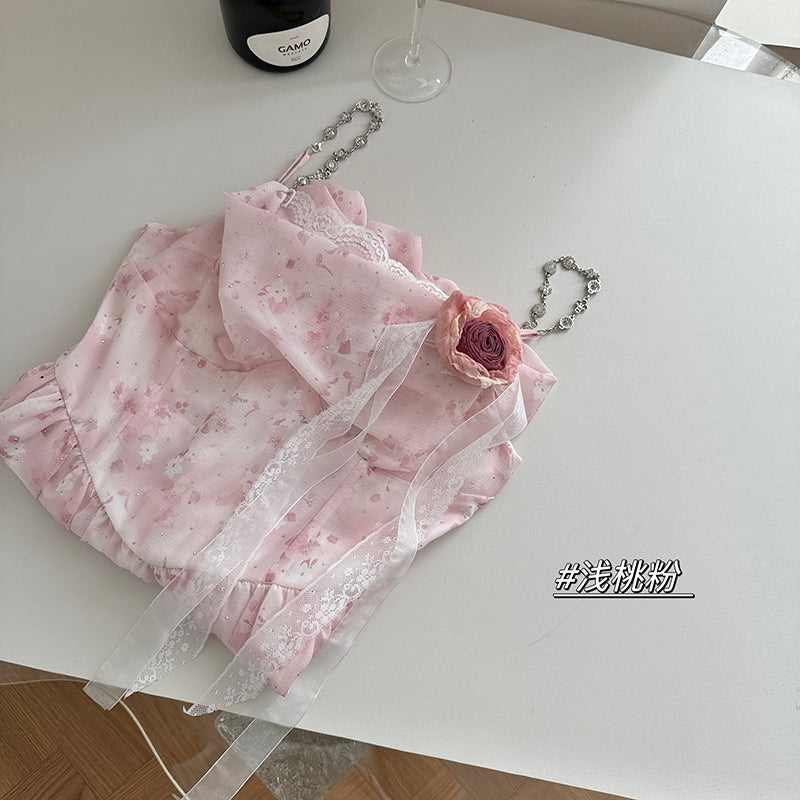 BXOXO - summer inspo 2025 New Summer Women French Style Sweet Fairy Spaghetti Strap Short Dress Female Sexy Elegant Backless Party Mini Dresses