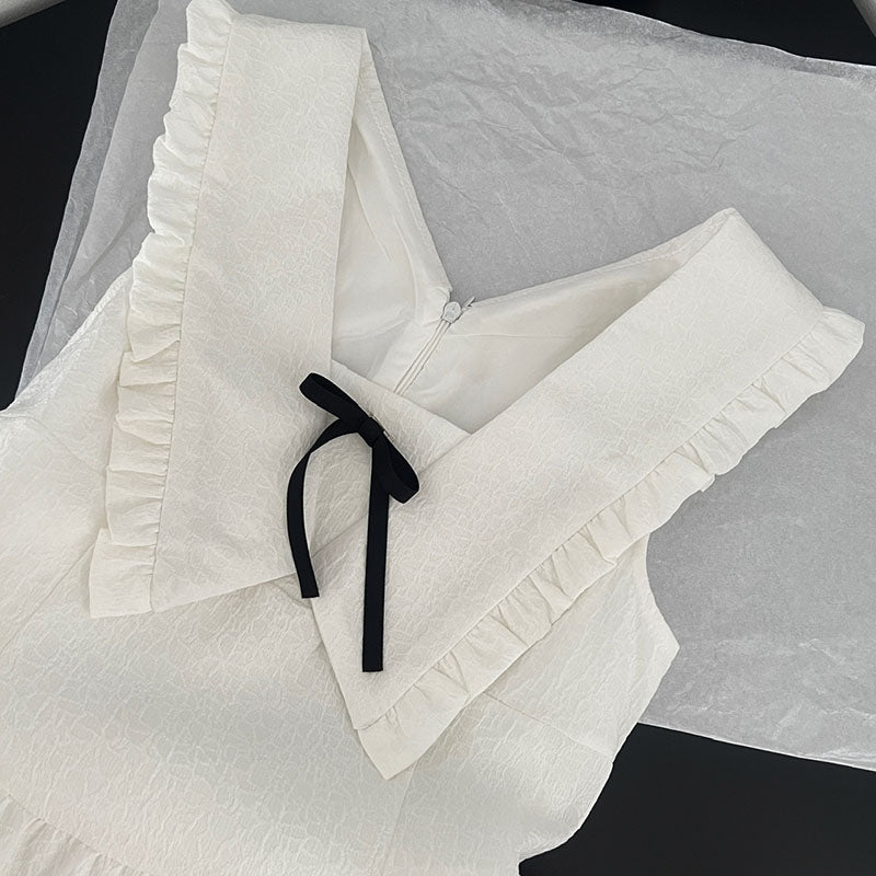 BXOXO - summer inspo Sleeveless Dress 2025 Summer New Preppy Style Women White Mini Dress Elegant Fairy Party Strap Dress A-line Sundress