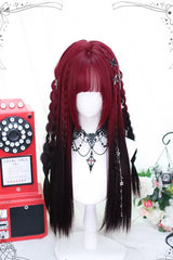 BXOXO Black/Red Gradient Long Straight Gothic Lolita Wigs