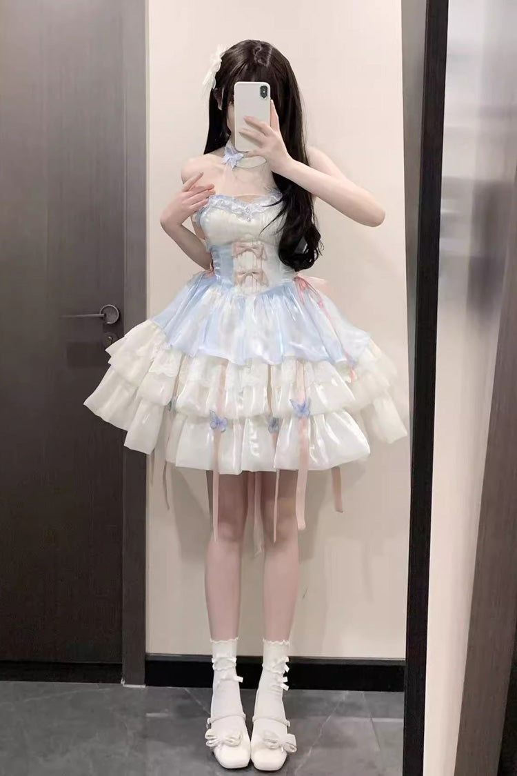 BXOXO - Love God's Promise Sleeveless Multi-layer Ruffle Sweet Elegant Princess Lolita Dress 3 Colors