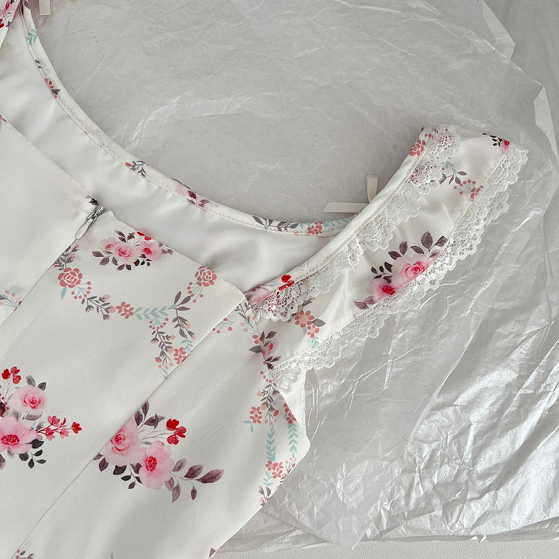 BXOXO - summer inspo Lace Sweet Dress Women Vintage Sleeveless Elegant Cute Mini Dress Female Print Korean Fashion Suspender Dress 2025 Summer New