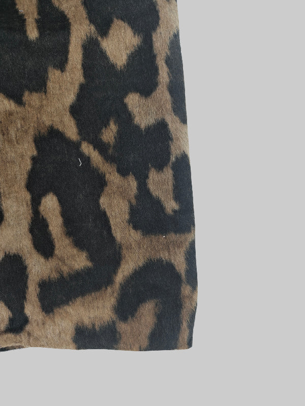BXOXO Long Sleeves Loose Buttoned Leopard Pockets Split-Joint V-Neck Outerwear Trench Coats