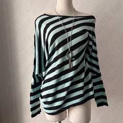 Bxoxo Y2K streetwear fashion Harajuku Women autumn and winter long sleeve 2000s casual vintage striped sexy Punk hip hop tops emo girl