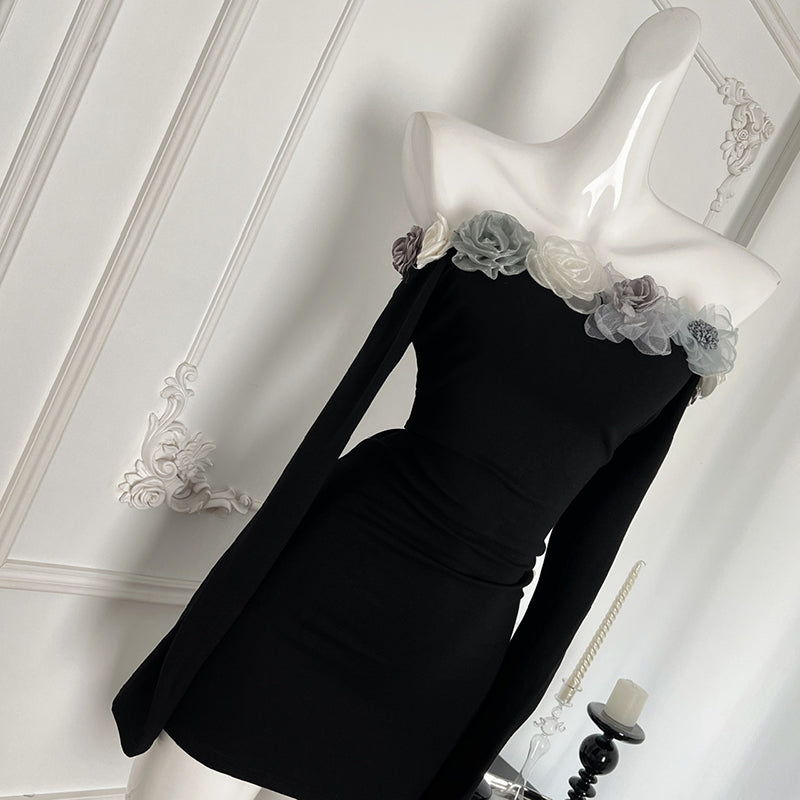 BXOXO - summer inspo Women Slash Neck Knitted Bodycon Dress Off Shoulder Sexy Slim Dress 2025 Autumn Solid Streetwear Pullover Dresses
