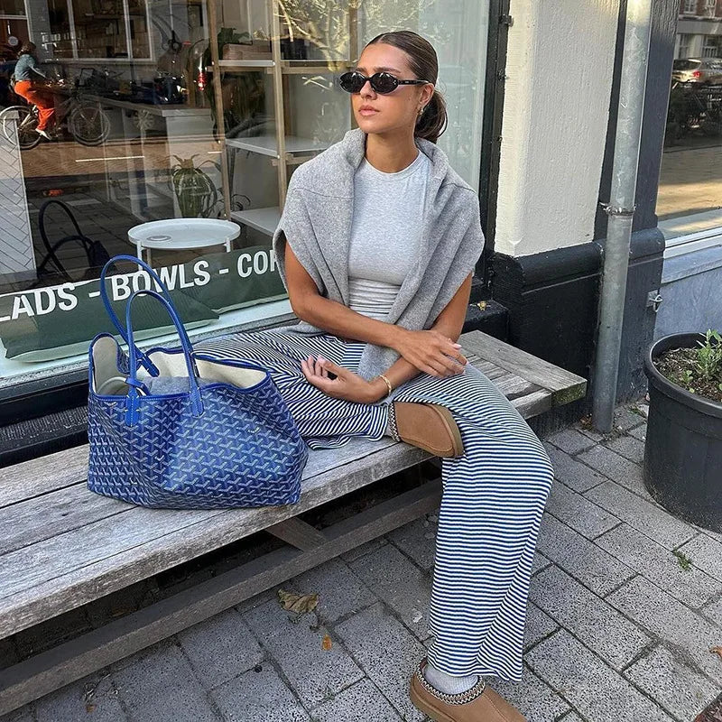 BXOXO Y2k Trousers Joggers Streetwear Pants Women Clothing Stripe Casual High waist Vintage Punk Loose Sweatpants Wide Leg Pantalones
