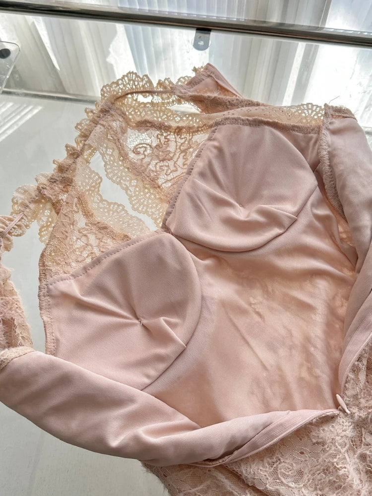 BXOXO Spring French Elegant Luxury Sexy New Mini Dress Women Hollow Out Lace Slim Bag Hip Evening Dress Female Casual Fashion Clothing