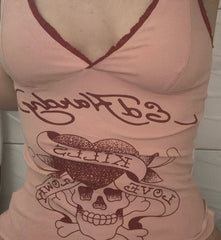 BXOXO Kawaii Crop Top Camis Women Clothes Lace Sexy Slim Pink Cute 2000s Top Sling Grunge Coquette Femme Punk Tank Top Y2k Clothing