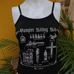 Bxoxo Women's Sleeveless Camisole Tops Gothic Hip Hop Punk Streetwear Rock Casual Retro Fashion Y2K Emo Girls Harajuku Baby Crop Tops