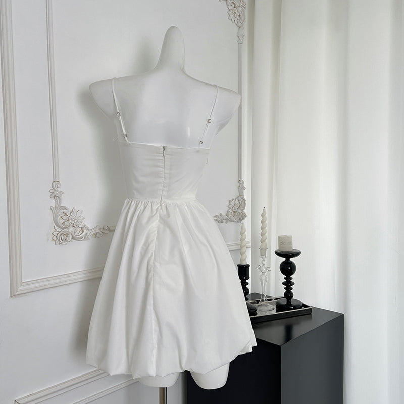 BXOXO - summer inspo Pure Desire Gentle Puffy Dress Mini Fashion Vacation Style Flower Bud Skirt Women Sleeveless Mini Dress