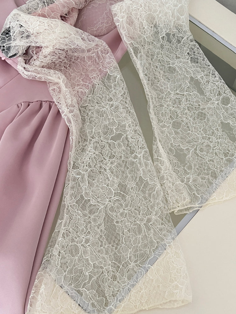 BXOXO Japanese Fashion Sweet Kawaii Dress Women Lace Satin Fake Two Pieces Mini Dress Female Casual Cute Designer Clothing 2025 New