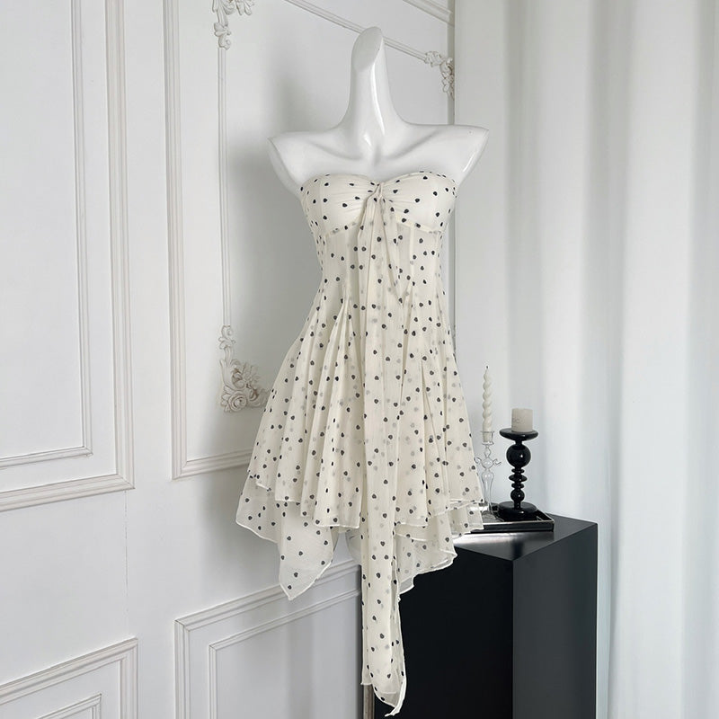 BXOXO - summer inspo Elegant Mini Dresses Women Sleeveless Polka Dot Halter Backless Dress Spring Summer Party Holiday Sexy Sweet Dress