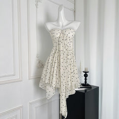 BXOXO - summer inspo Elegant Mini Dresses Women Sleeveless Polka Dot Halter Backless Dress Spring Summer Party Holiday Sexy Sweet Dress