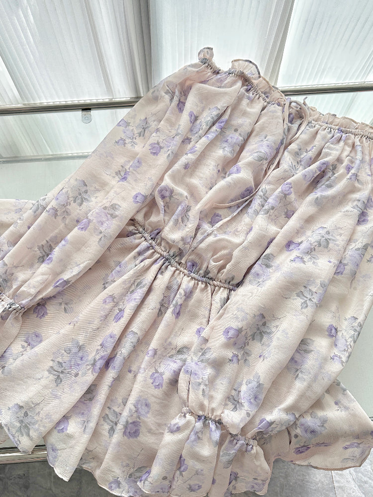BXOXO Summer Korea Fashion Pretty Mini Dress Women Lace-Up Off Shoulder Print Party Dress Female Sexy Sweet High Street Clothing New