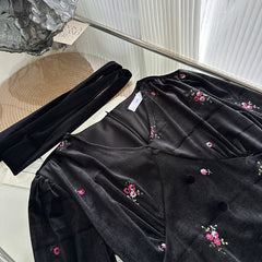 BXOXO - summer inspo Autumn And Winter New V-Neck Dress Female Waist Temperament Long Knitted Sweater Skirt French Vintage Elegant Dress
