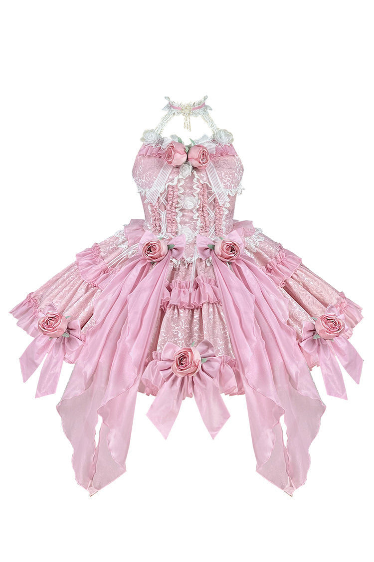 BXOXO - Gem Princess Fish Bone Detached Hime Sleeves Sweet Lolita Princess Dress Set 2 Colors