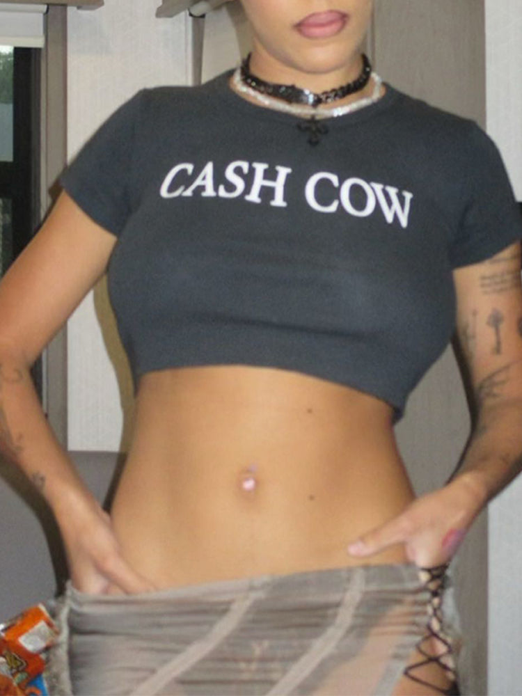 Bxoxo Streetwear Fashion Grunge Hip Hop Rock Punk Casual Y2K vintage Sexy women's Crop Tops Harajuku Slim emo girls Black O-Neck Tops