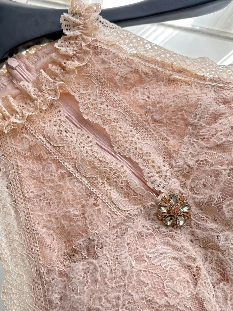 BXOXO Spring French Elegant Luxury Sexy New Mini Dress Women Hollow Out Lace Slim Bag Hip Evening Dress Female Casual Fashion Clothing