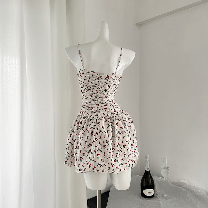 BXOXO - summer inspo Retro Floral Dresses Women Summer New Korean Style Fashion Casual Suspender Dress Sexy Sweet Princess Party Mini Dress