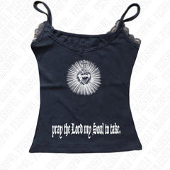 Bxoxo Punk Gothic Women's Sleeveless Suspender Y2K Streetwear Hip Hop Rock vintage Hot Girls Chic Lace Slim Sexy emo Women's Crop Tops